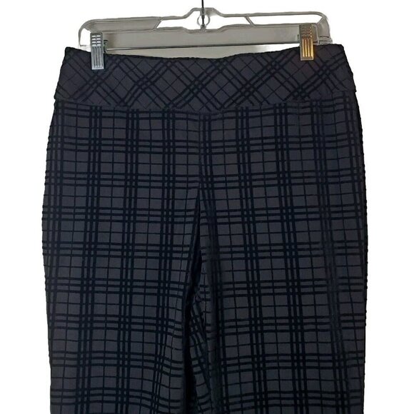 SOFT SURROUNDINGS‎ Pull On Pants Small Velvet Plaid Elspeth Straight Leg Black - Picture 9 of 12